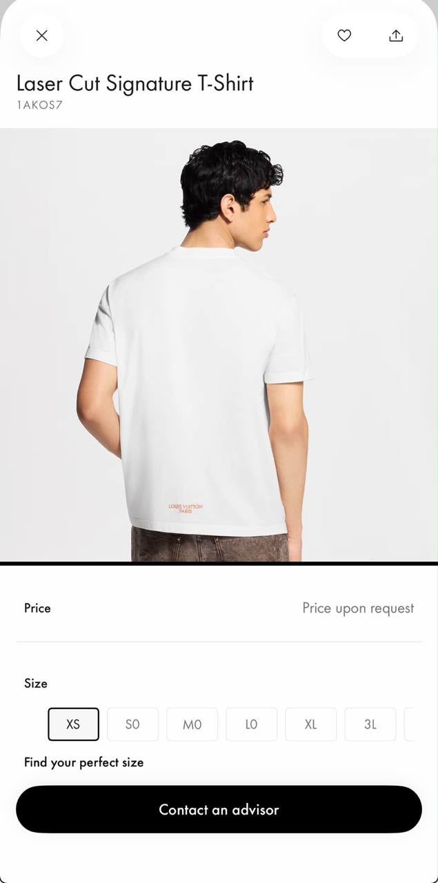 LV White Large Logo T Shirt