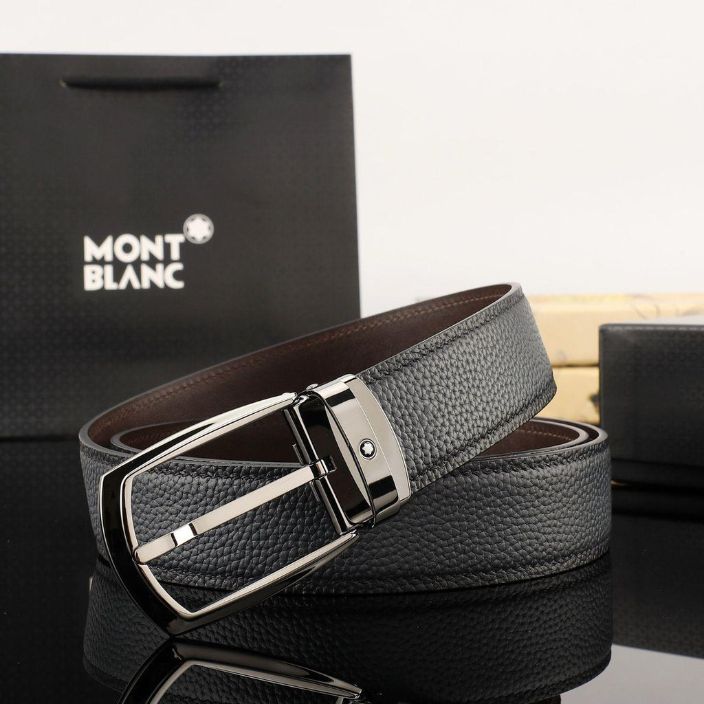 Montblanc – Horseshoe Buckle Brown/Black 35 mm Reversible Leather Belt