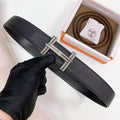 Hermès H au Carré Reversible Leather Belt