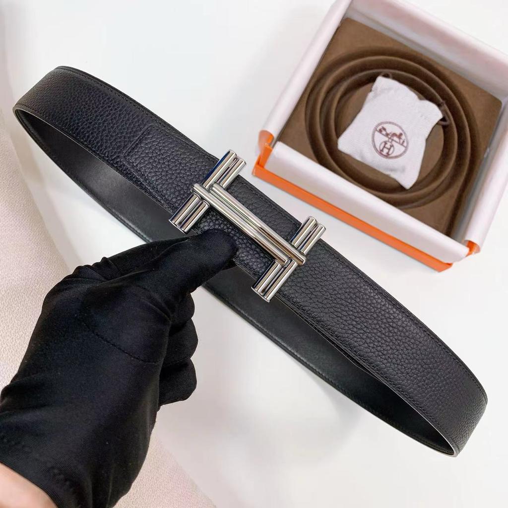 Hermès H au Carré Reversible Leather Belt