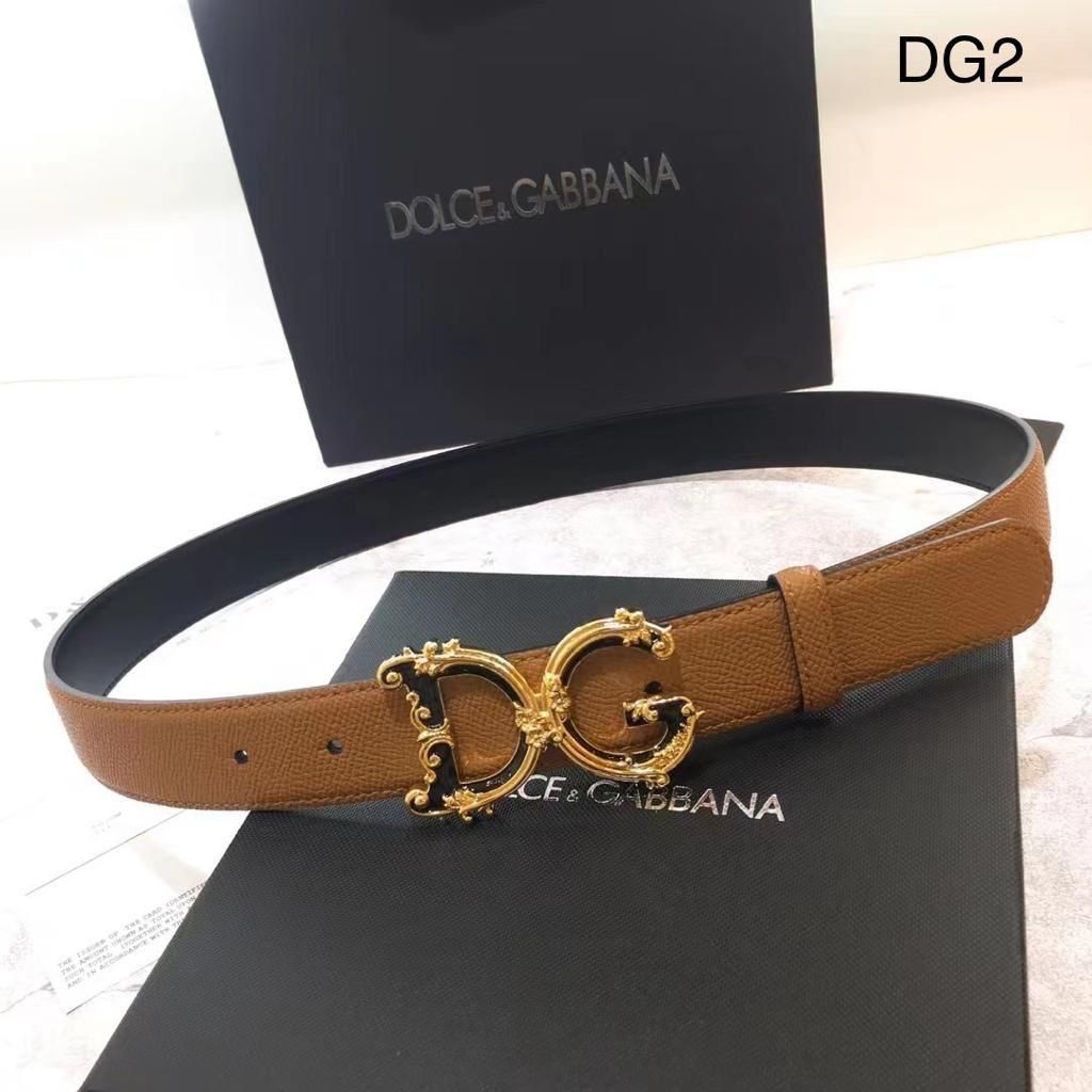 Dolce & Gabbana DG Baroque Logo Leather Belt
