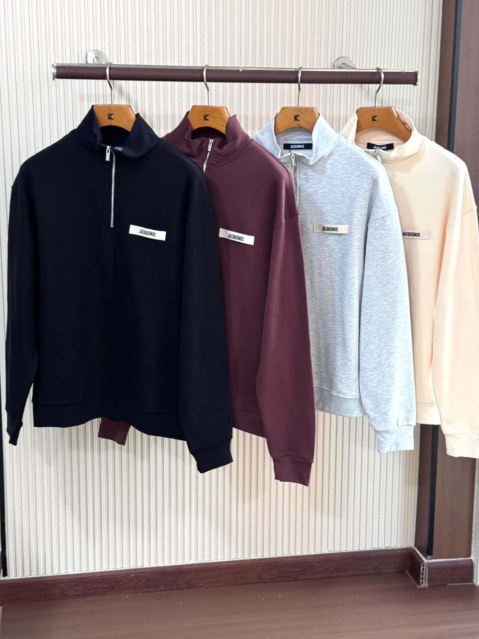 Jacquemus Logo Patch Half Zip Sweatshirt
