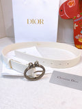 DIOR CD Navy Black Leather Belt