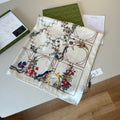 Gucci Floral Bird Square Scarf