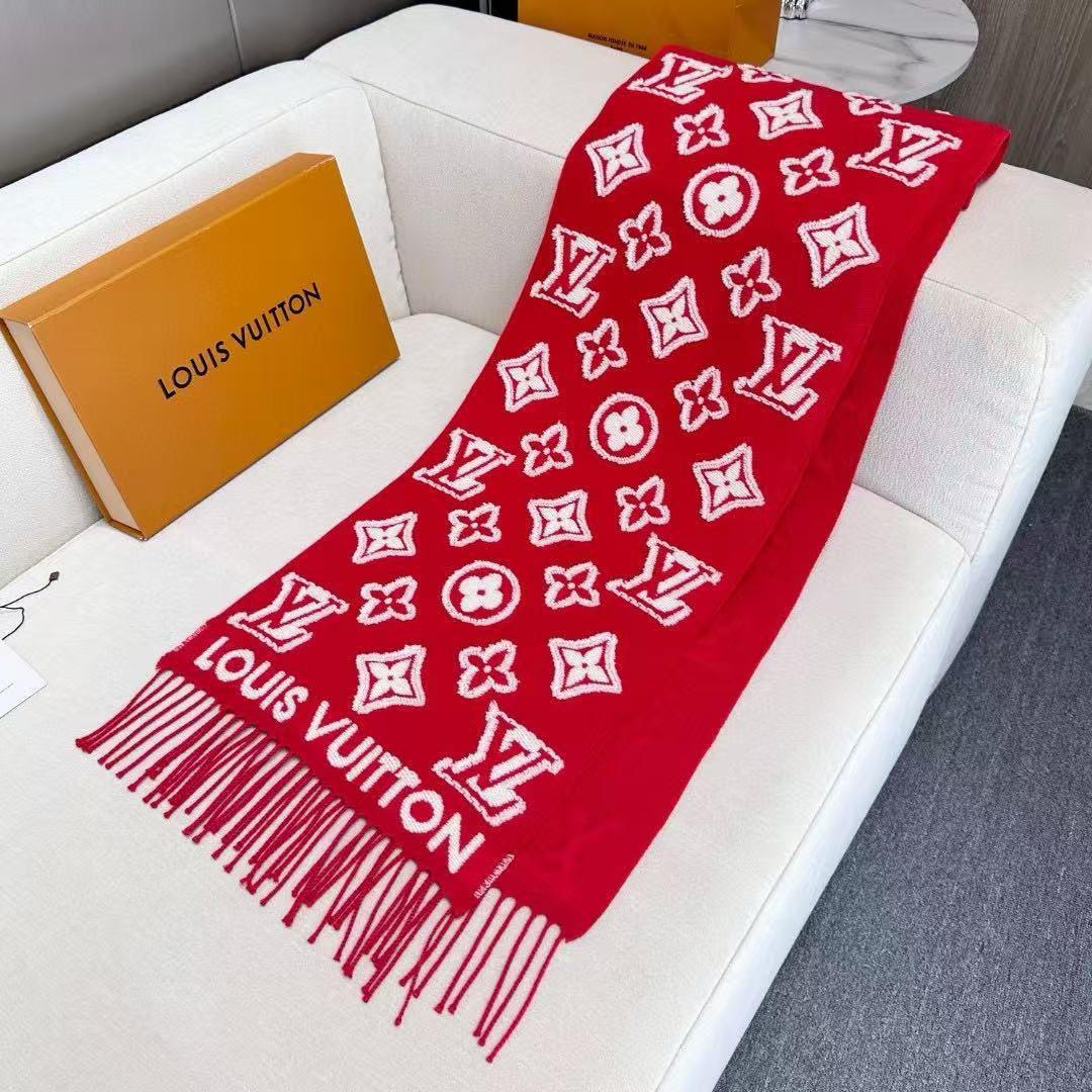 Louis Vuitton Large Monogram Fringed Scarf
