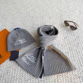 Louis Vuitton Script Ribbed Scarf & Beanie Set