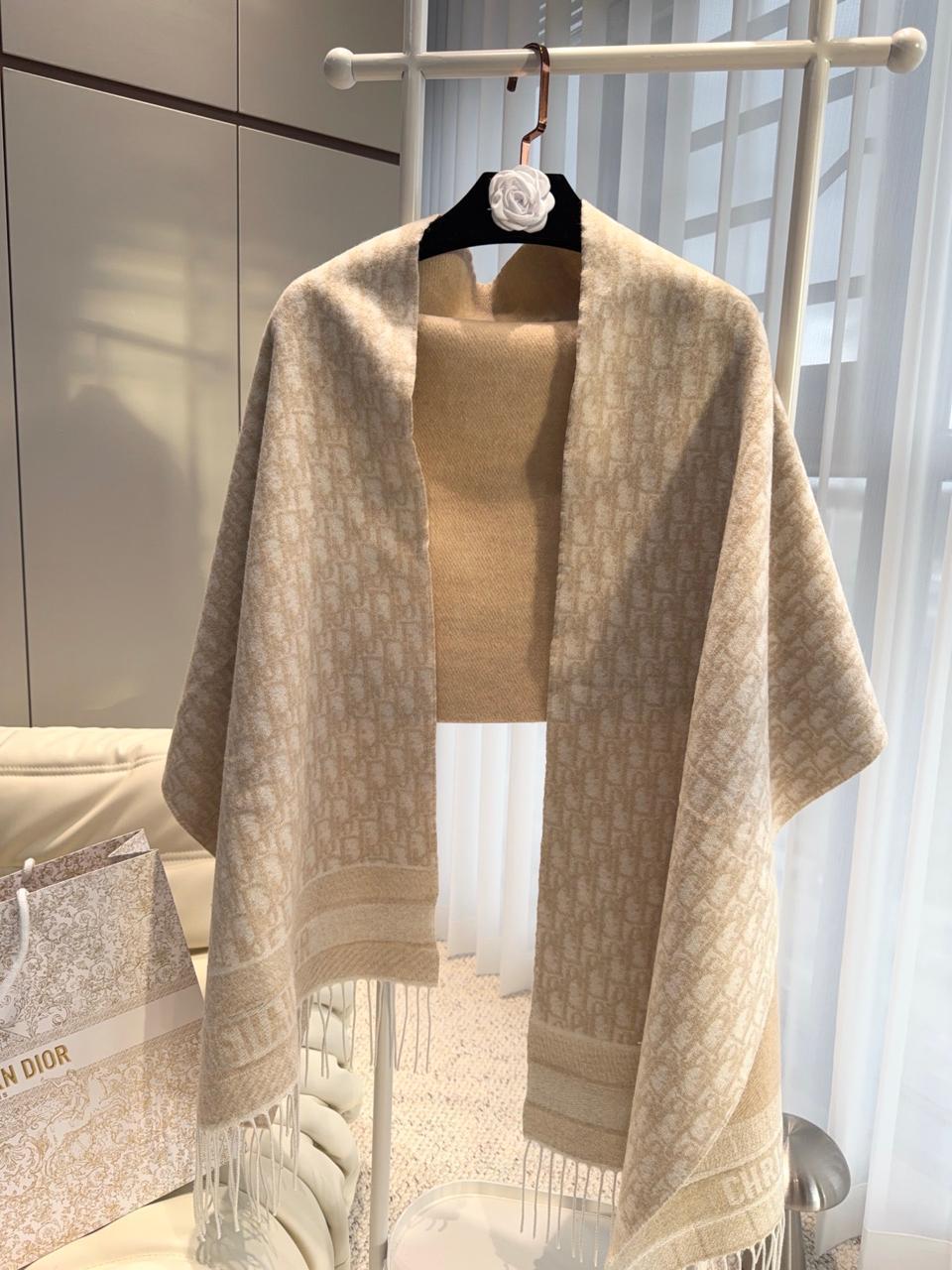 Dior Oblique Long Fringe Scarf