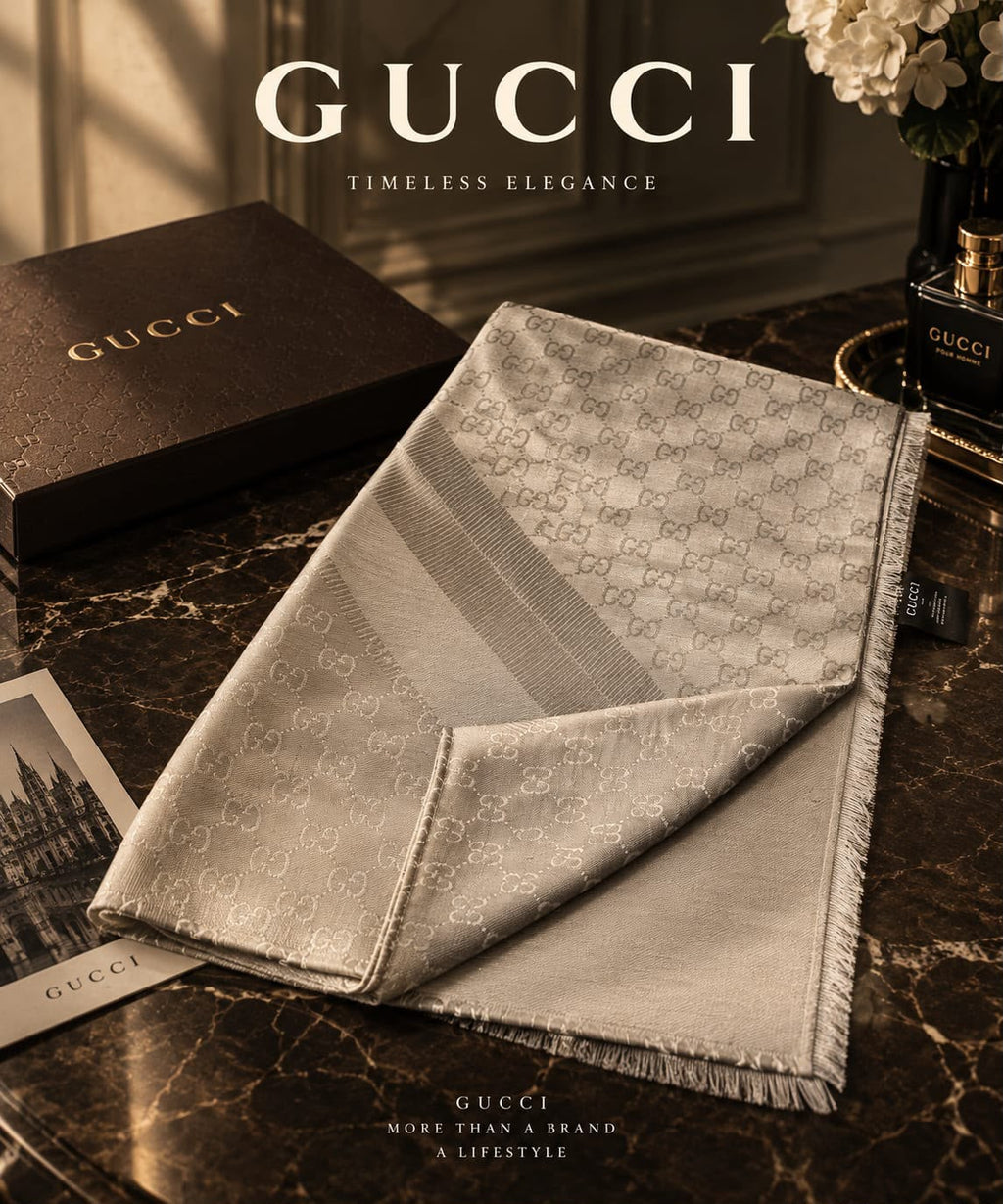 Gucci Two Tone GG Scarf