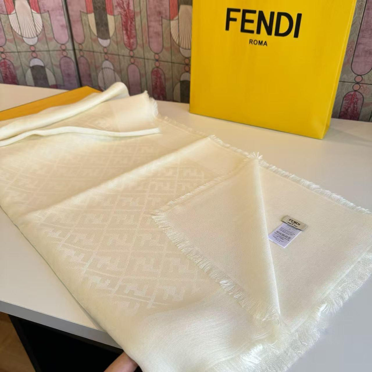 FENDI FF Border Scarf