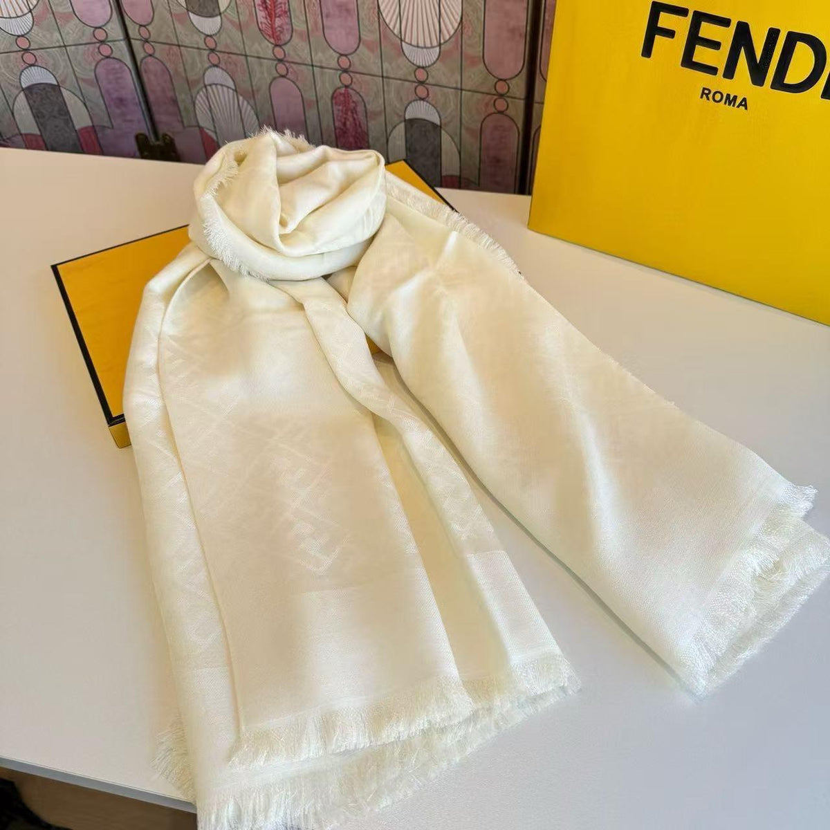 FENDI FF Border Scarf