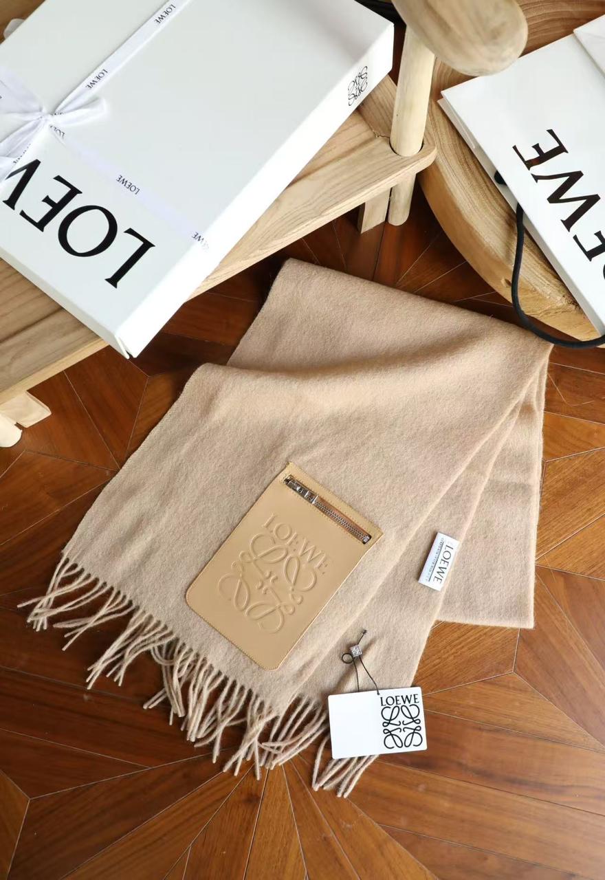 LOEWE Zip Pocket Fringed Scarf