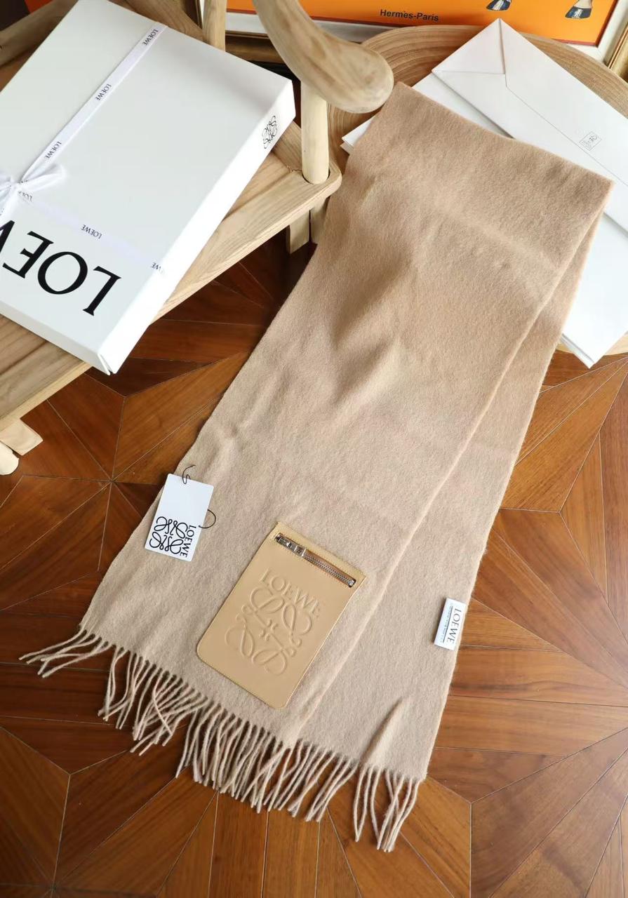 LOEWE Zip Pocket Fringed Scarf