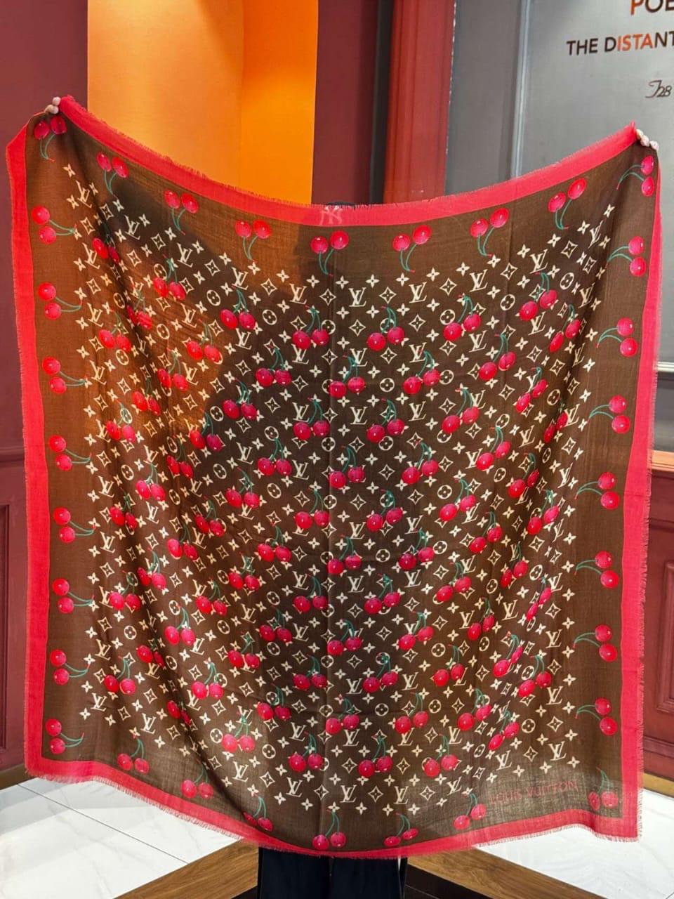 Louis Vuitton Cherry Fringed Scarf