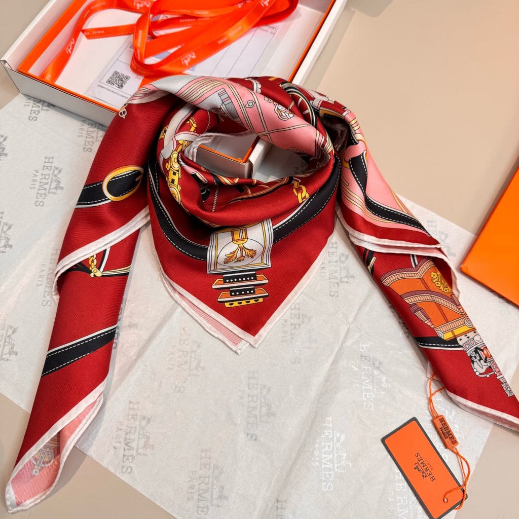Hermès Stately Wheels Square Scarf