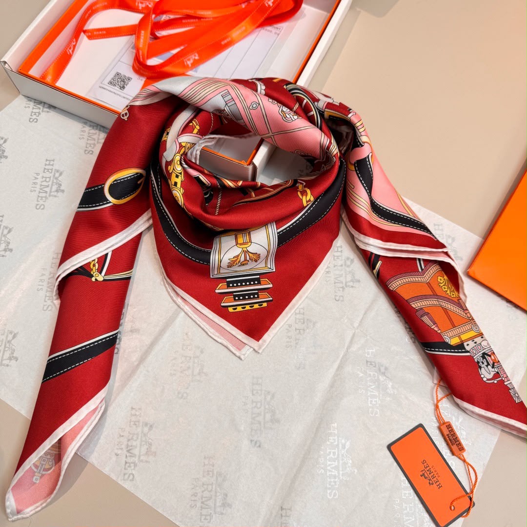 Hermès Stately Wheels Square Scarf