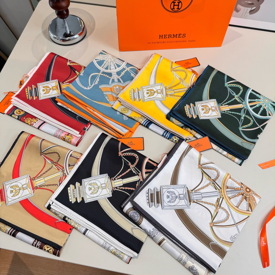 Hermès Stately Wheels Square Scarf
