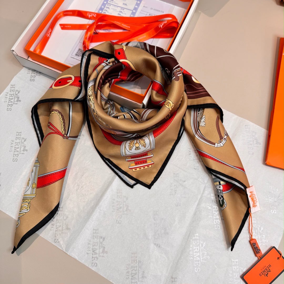 Hermès Stately Wheels Square Scarf
