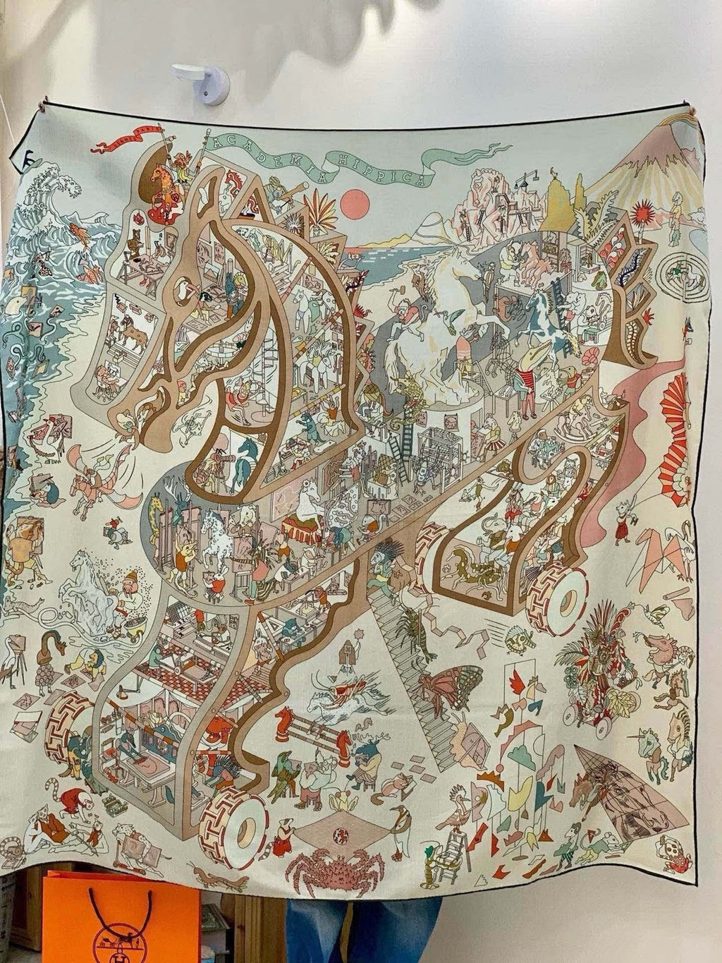 Hermès Illustrated Map Square Scarf