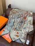 Hermès Illustrated Map Square Scarf