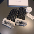 CHANEL Quilted Plush Cuff Gloves