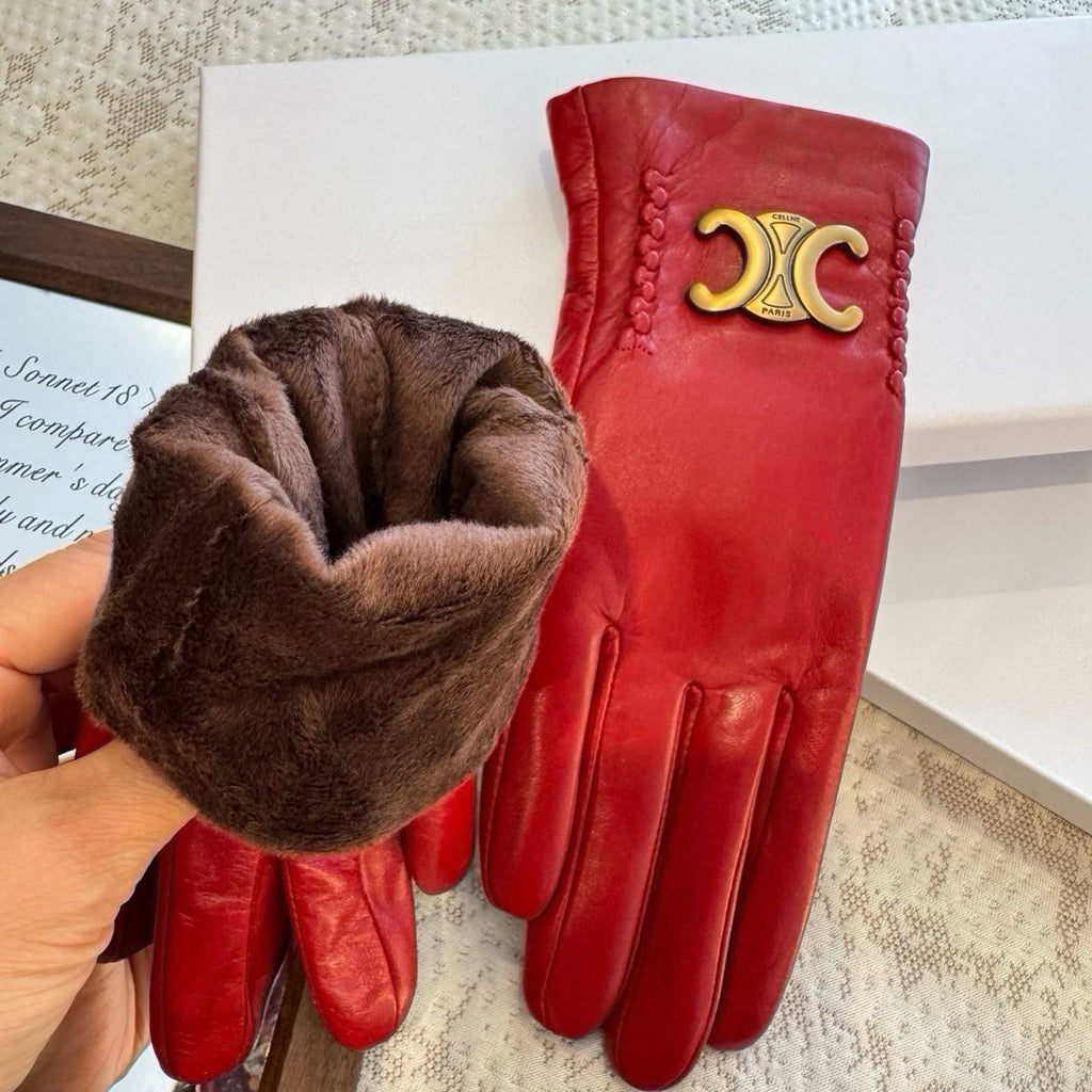celine Triomphe Lined Gloves
