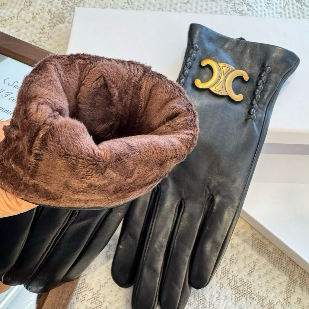 celine Triomphe Lined Gloves