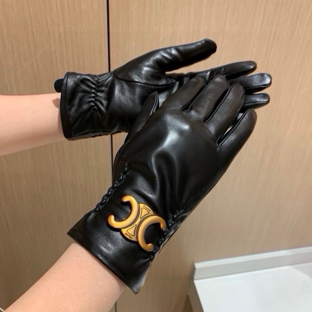 celine Triomphe Lined Gloves
