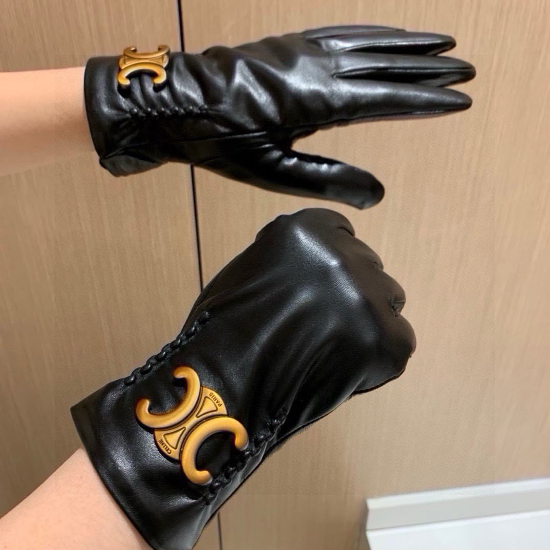 celine Triomphe Lined Gloves