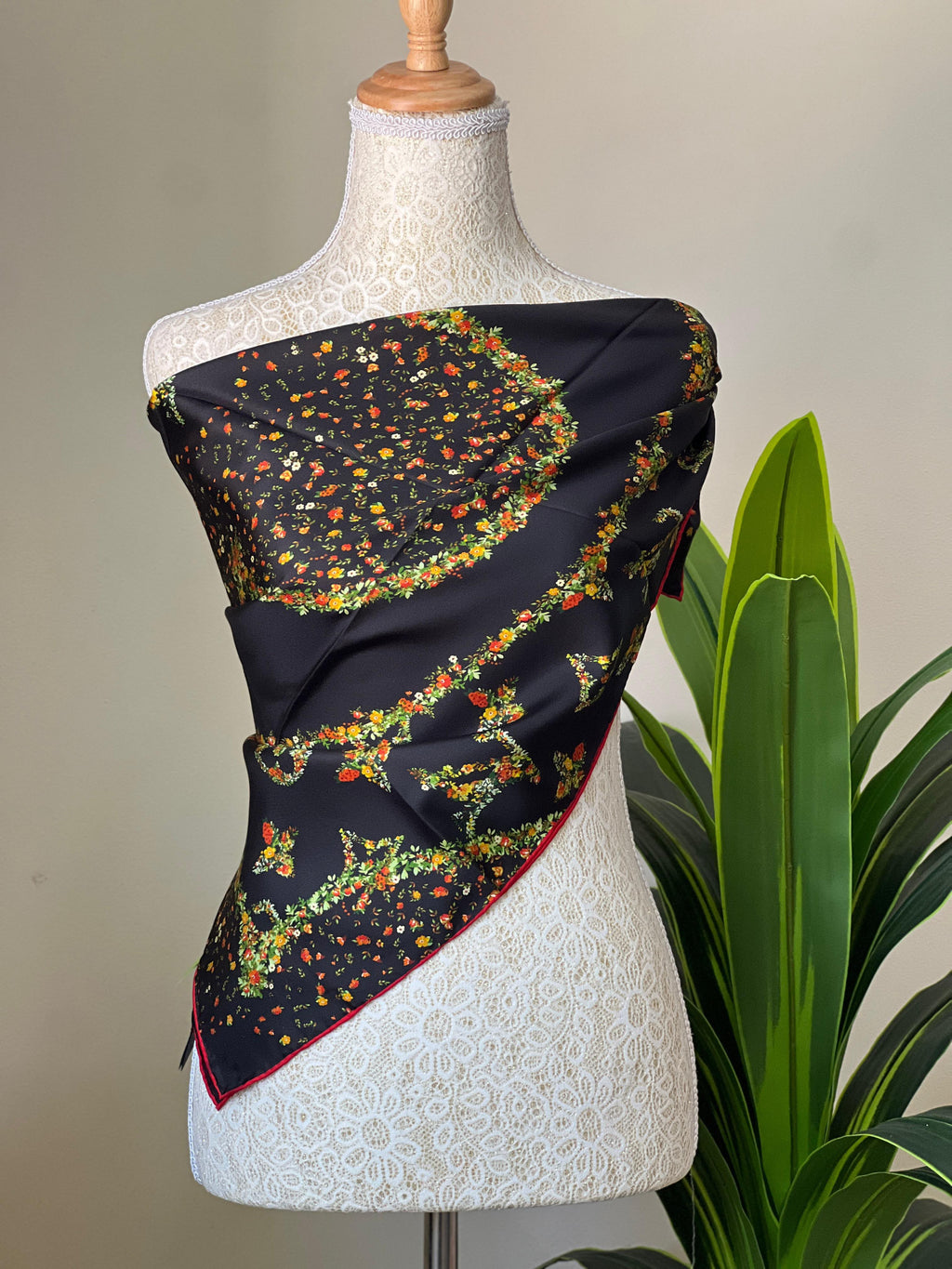 Louis Vuitton Floral Logo Square Scarf