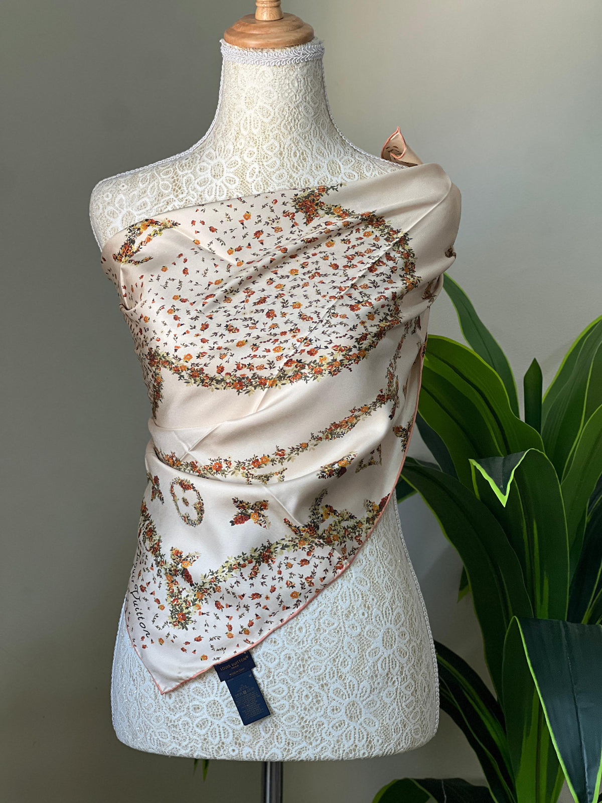 Louis Vuitton Floral Logo Square Scarf