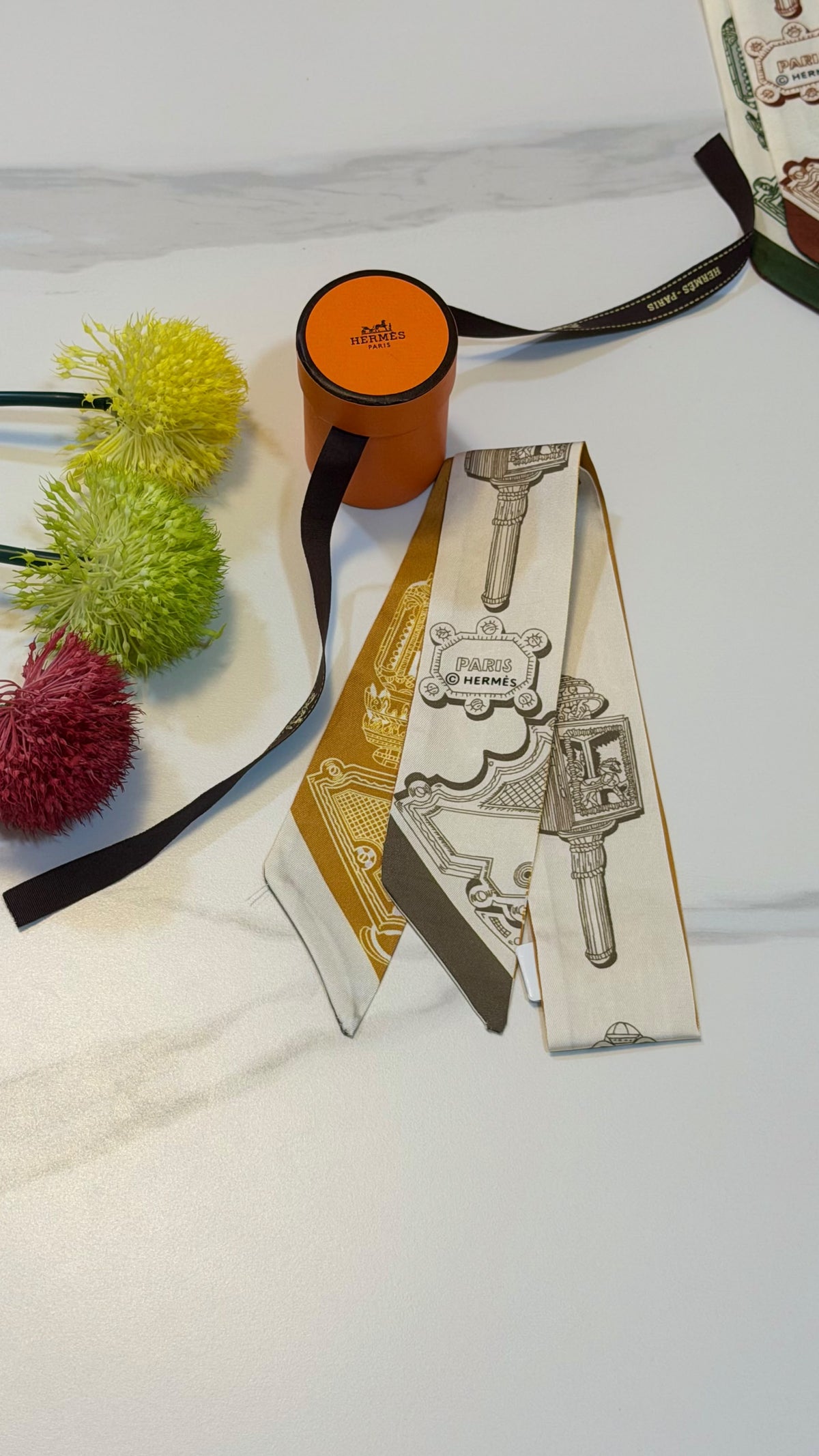 Hermès Key Print Twilly Scarf