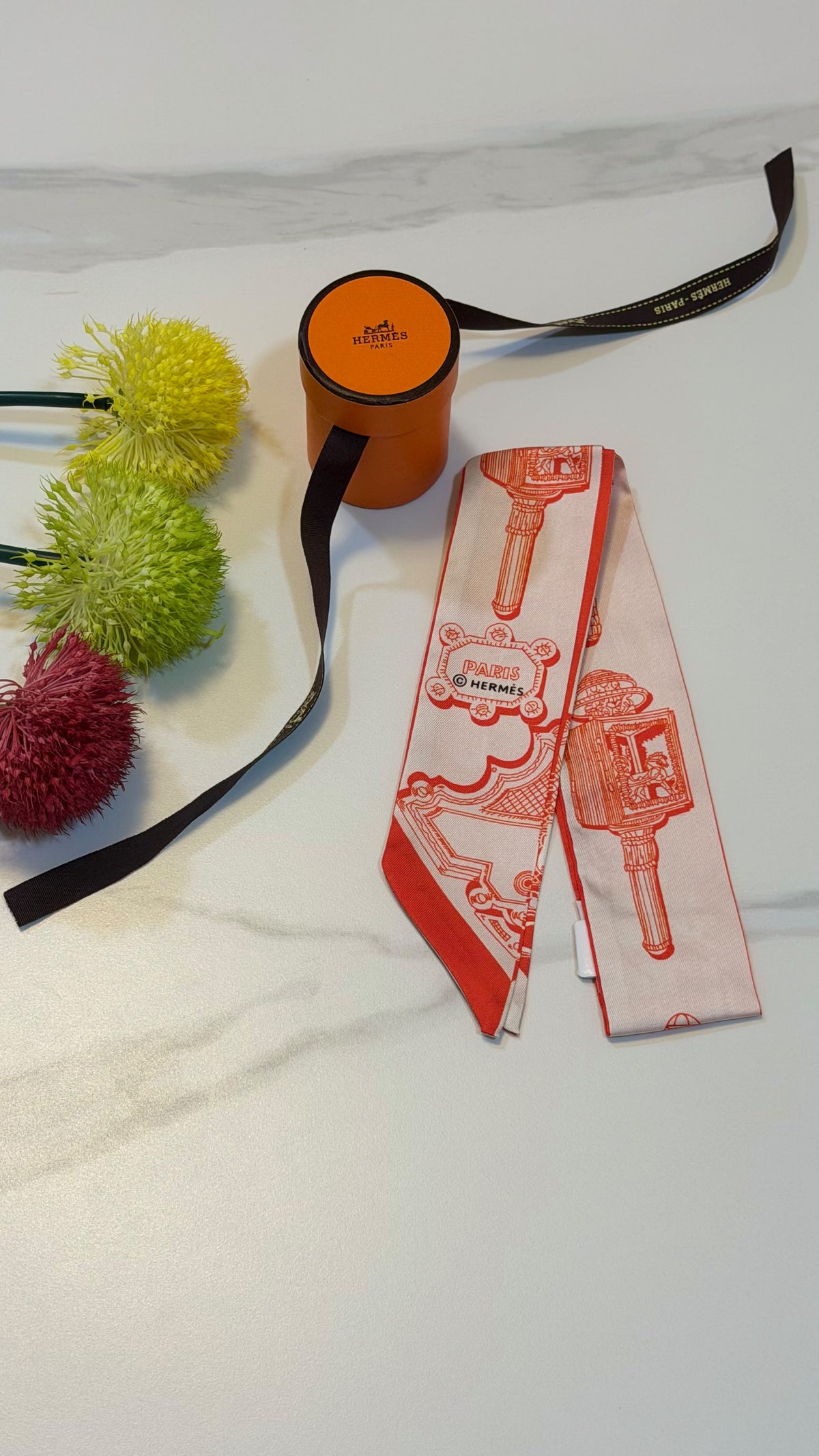 Hermès Key Print Twilly Scarf