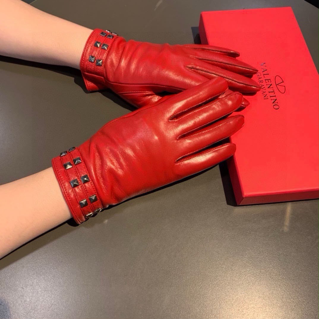 Valentino Stud Cuff Gloves
