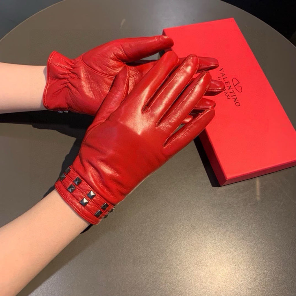Valentino Stud Cuff Gloves