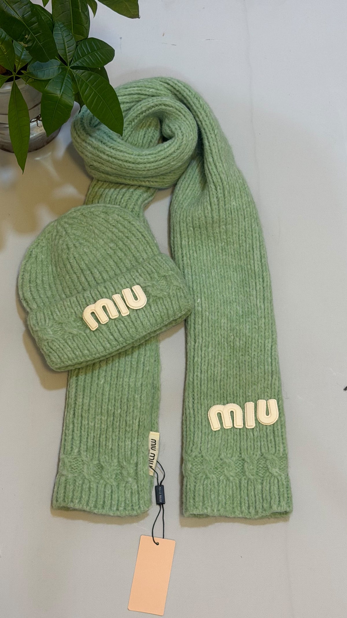 Miu Miu Logo Scarf & Beanie Set