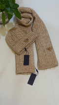 Prada Pom Pom Scarf Beanie & Fingerless Gloves Set