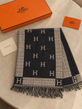 Hermès H Diamond Fringed Scarf
