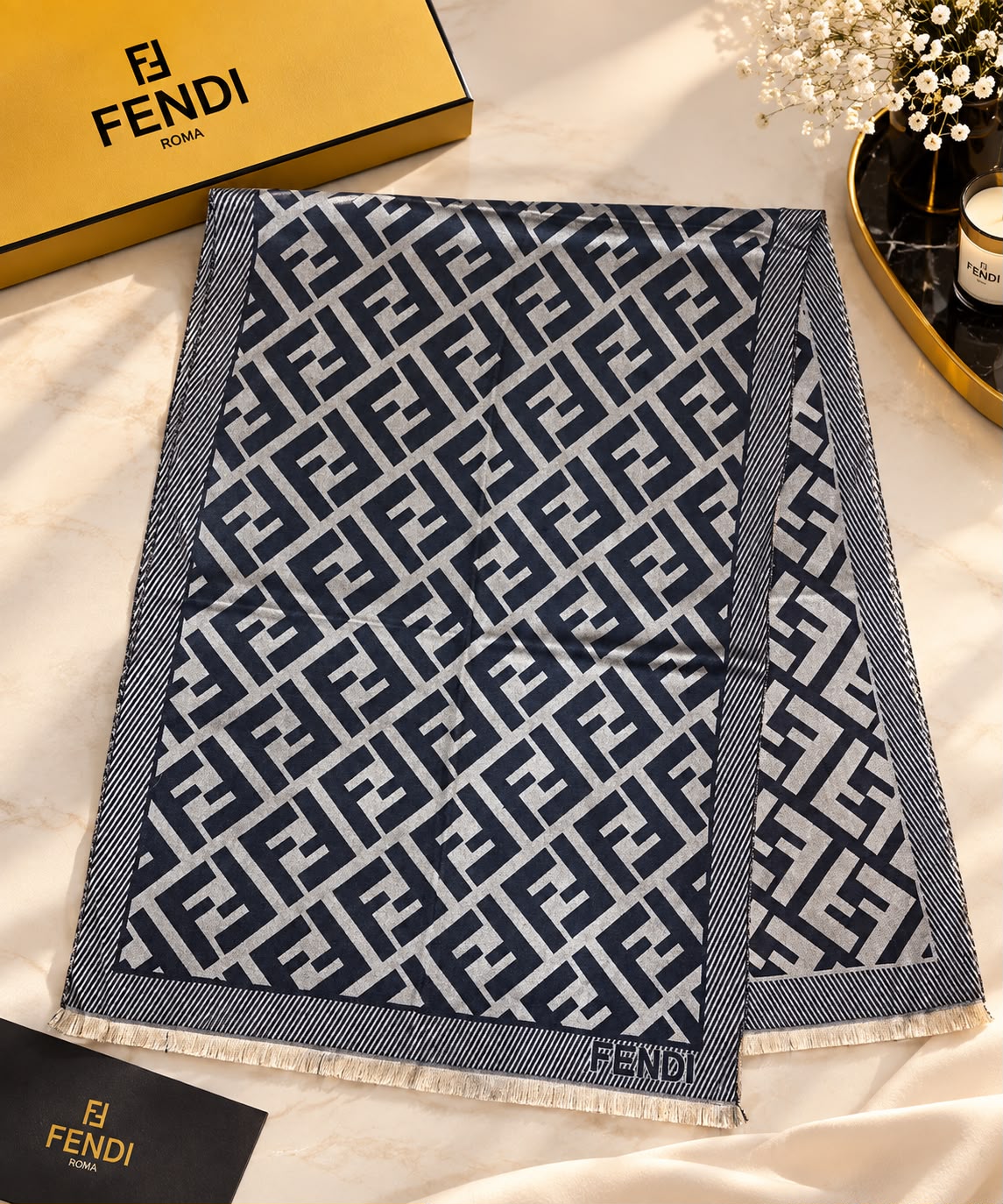 FENDI Mini FF Logo Scarf