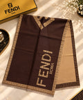 FENDI Large Logo Border Scarf