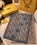 FENDI Diamond Stripe Fringed Scarf