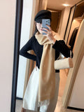 Louis Vuitton Small Logo Fringed Scarf