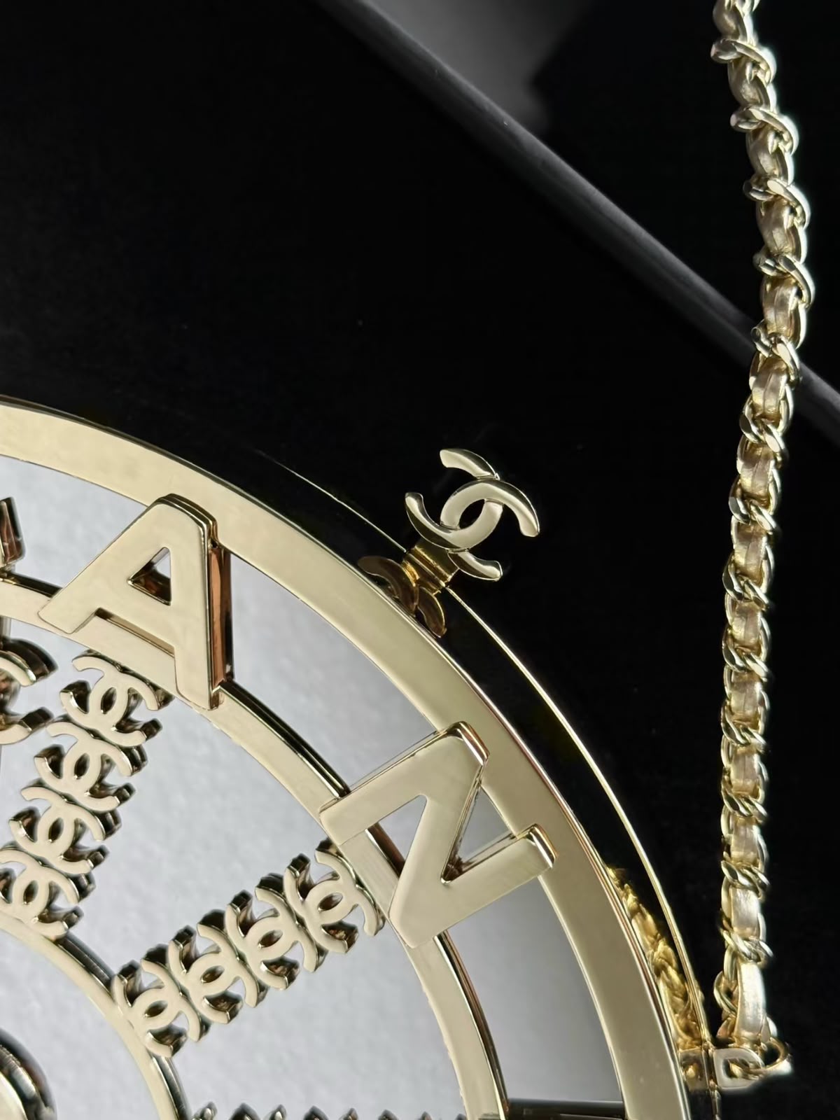 CHANEL Semicircle Chain Evening Bag