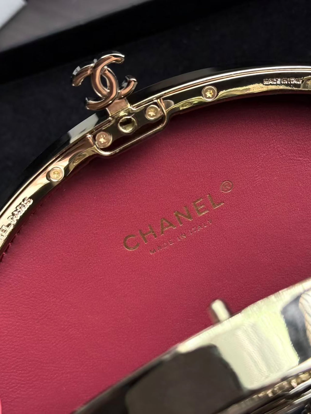 CHANEL Semicircle Chain Evening Bag