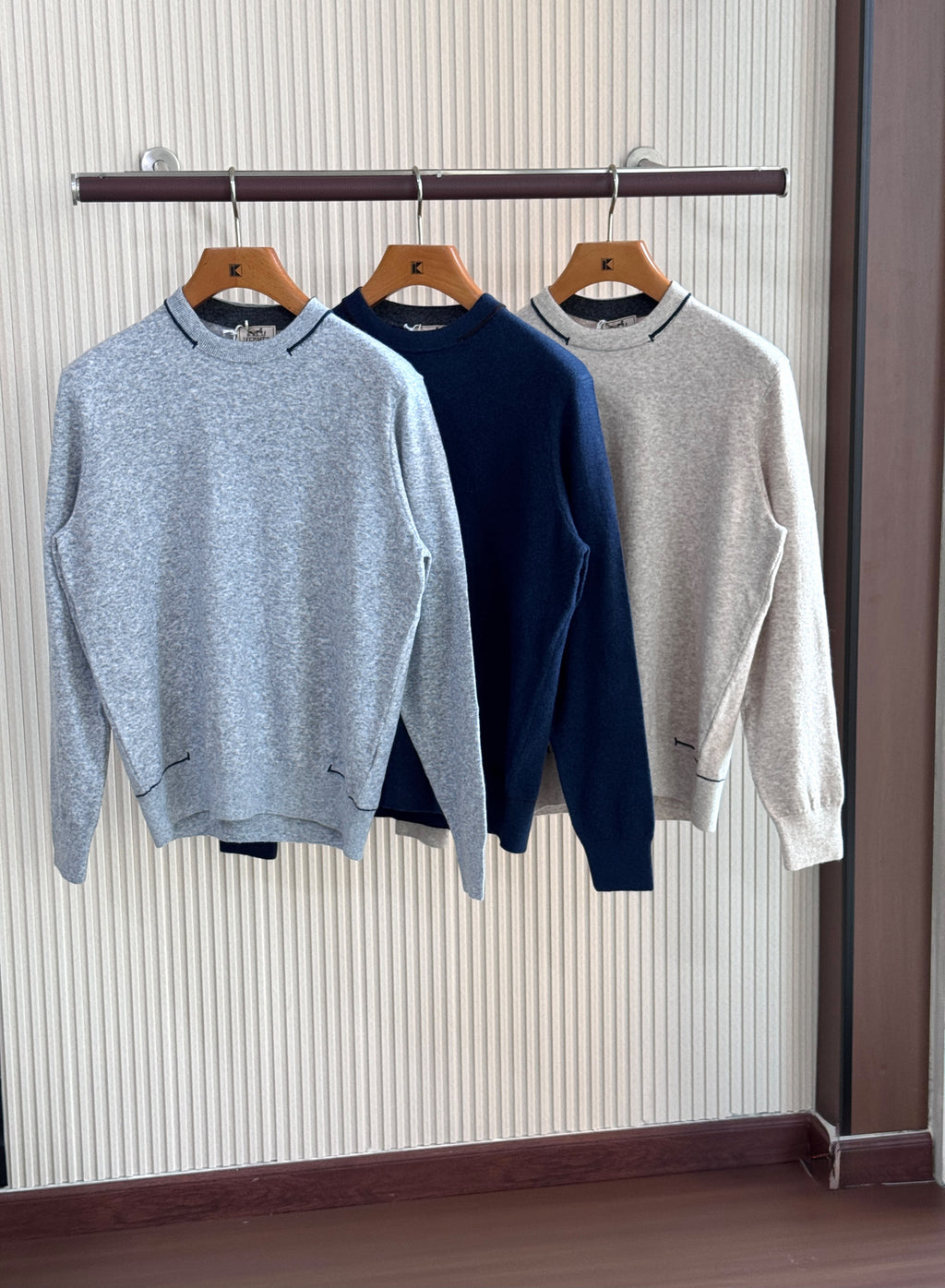 HERMES Contrast Trim Knit Crewneck