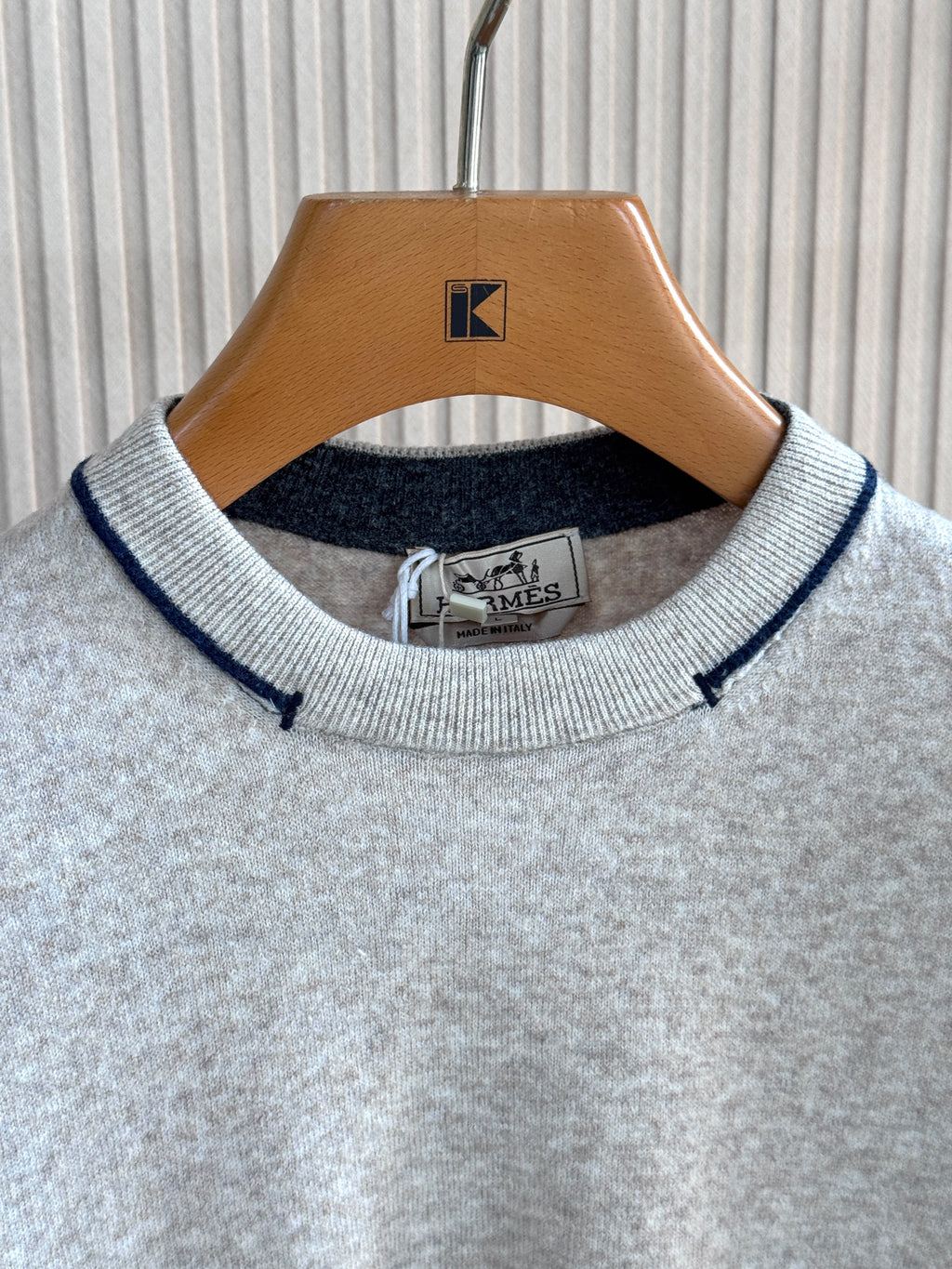 HERMES Contrast Trim Knit Crewneck