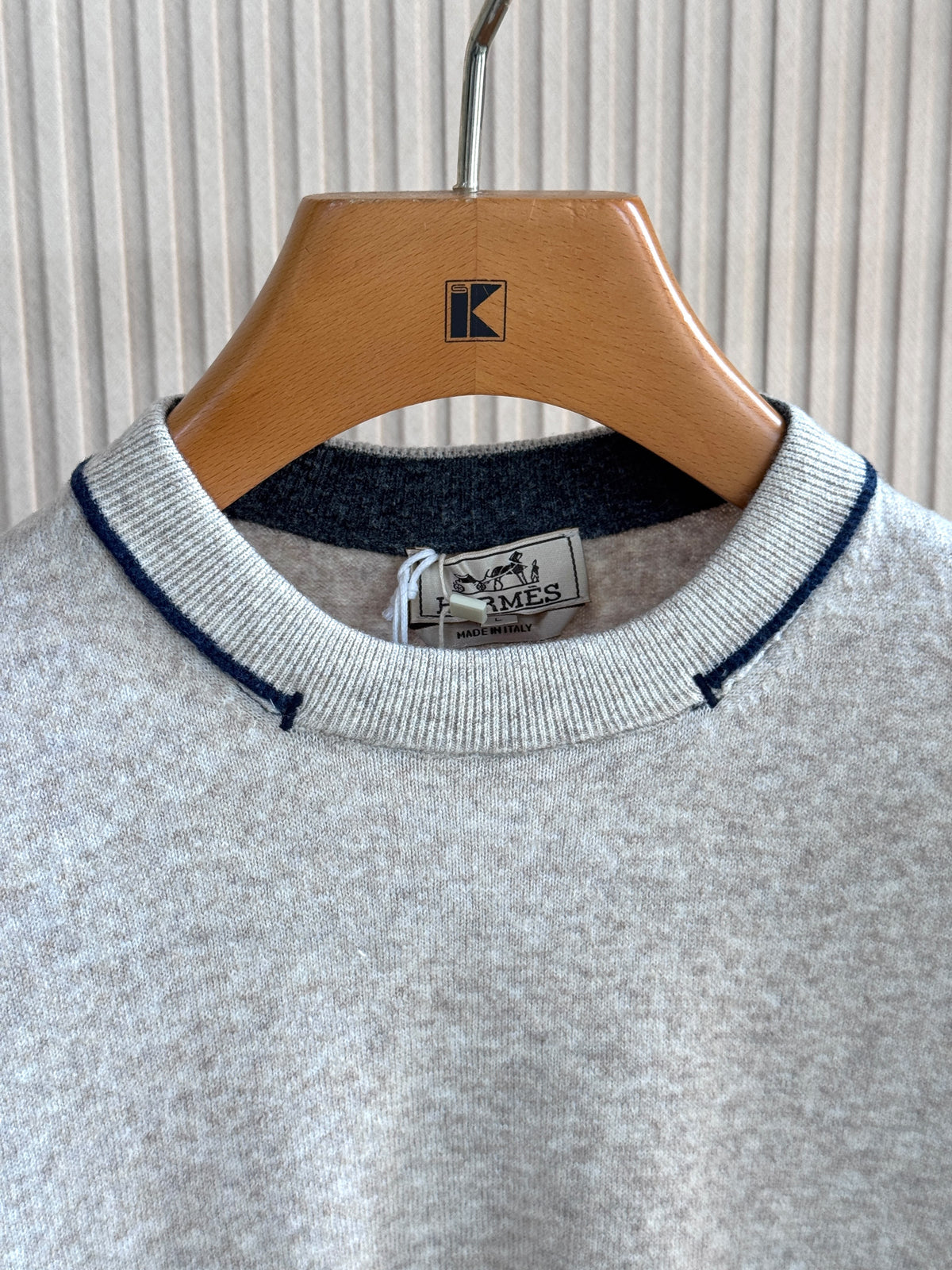 HERMES Contrast Trim Knit Crewneck