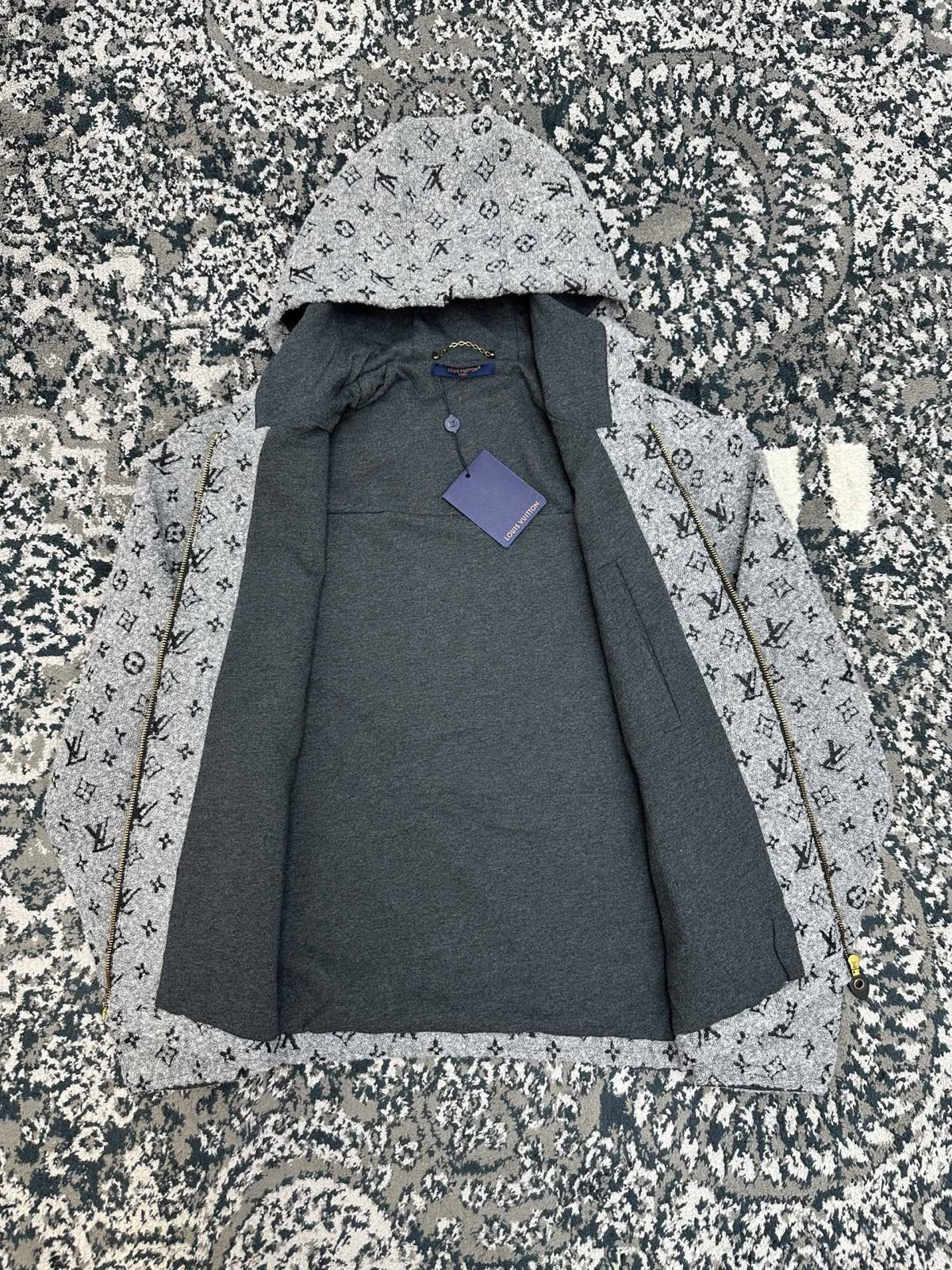LV Grey Monogram Zip Jacket