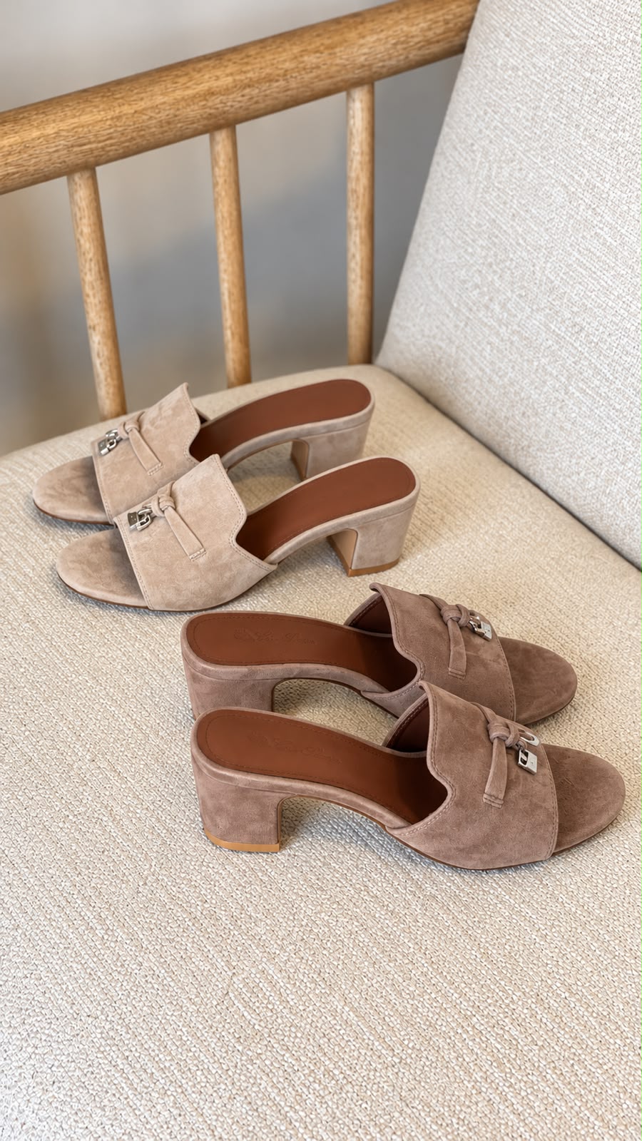 Loro Piana Summer Charms Suede Mules