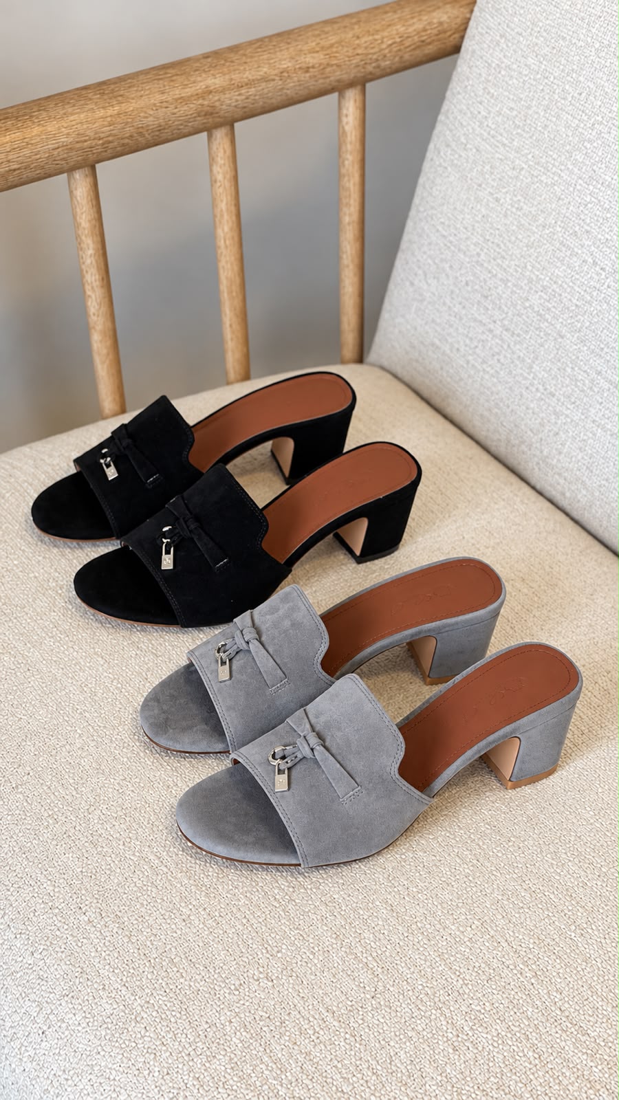 Loro Piana Summer Charms Suede Mules