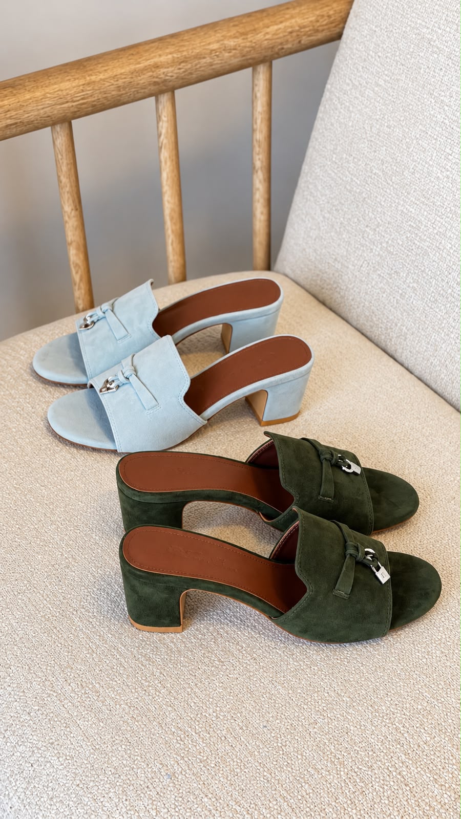 Loro Piana Summer Charms Suede Mules